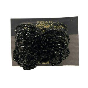 Vintage Black Beaded Womens Brooch Pin By Park Lane